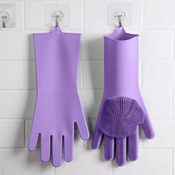 High Quality Silicone Dish Washing Kitchen Hand Gloves - Multicolor