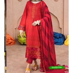 Pakistani Charizma Salwar Kameez 3-PC Unstitched Chunri Embroidered Lawn Collection CH4-04