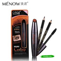 Menow Long Thick Curly Mascara with 2pcs Pencil