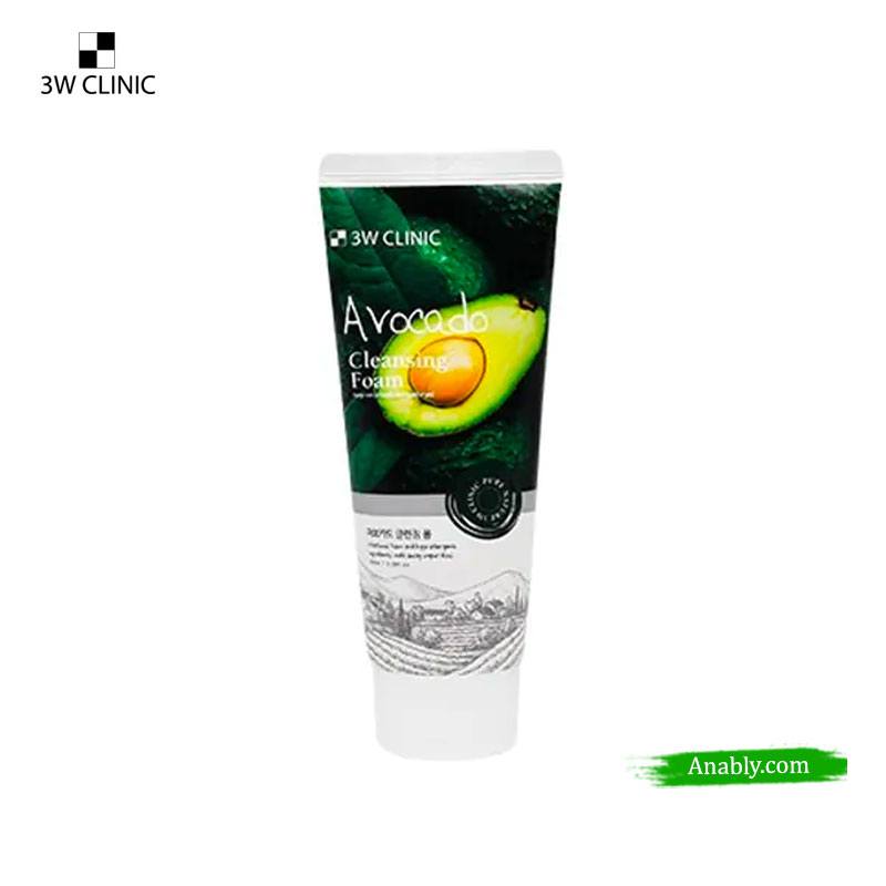 3W Clinic Avocado Cleansing Foam 100ml - Deep Cleanse with Nourishing Avocado Extract