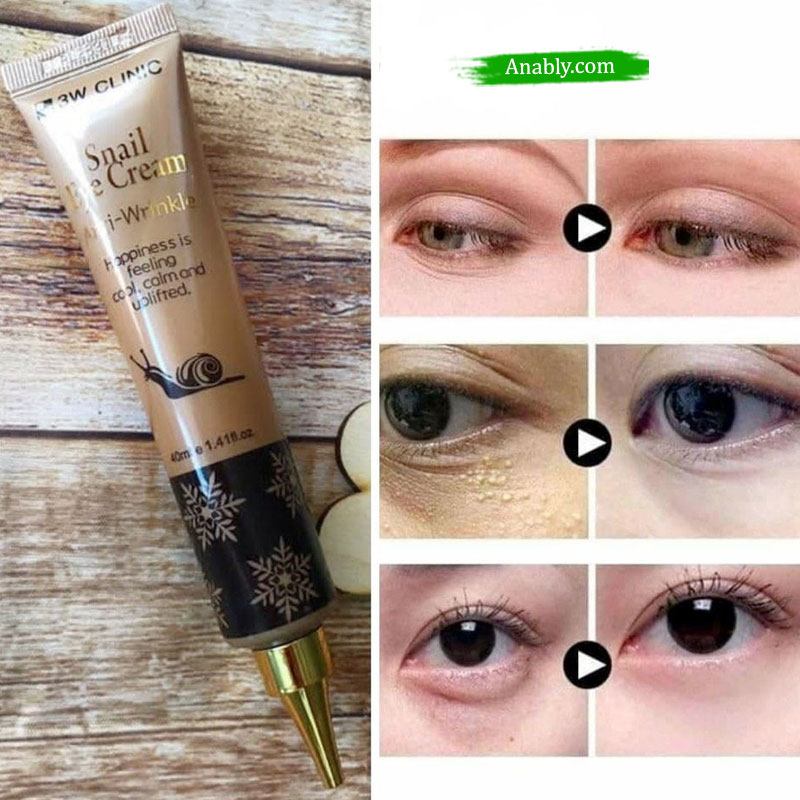 3W Clinic Snail Eye Cream 40ml - Reduce Wrinkles and Dark Circles