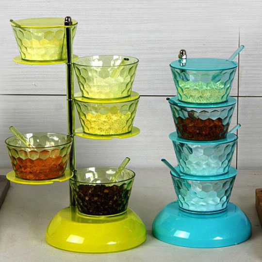 5-Tier Rotatable Salt Box Spice Container