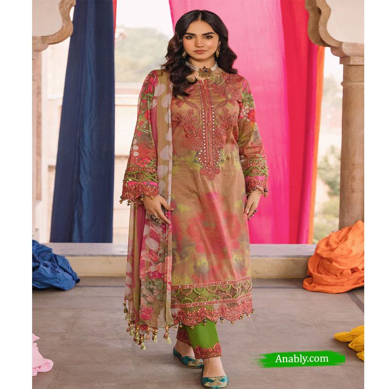 Pakistani Charizma 3-PC Unstitched Chunri Embroidered Lawn Collection CH4-02