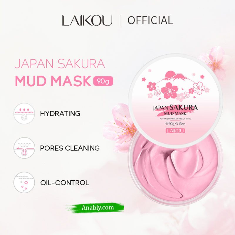 Get Glowing! LAIKOU Sakura Mud Mask Cream 90g - Cleanse and Hydrate Your Skin