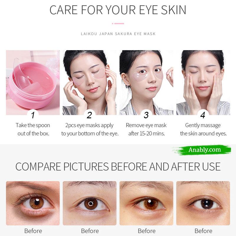 LAIKOU Japan Sakura Eye Mask 50pcs - Moisturize, Brighten and Revitalize