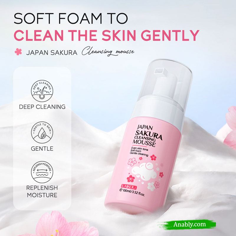 LAIKOU Japan Sakura Cleansing Mousse 100ml - Nourishing Foam Cleanser