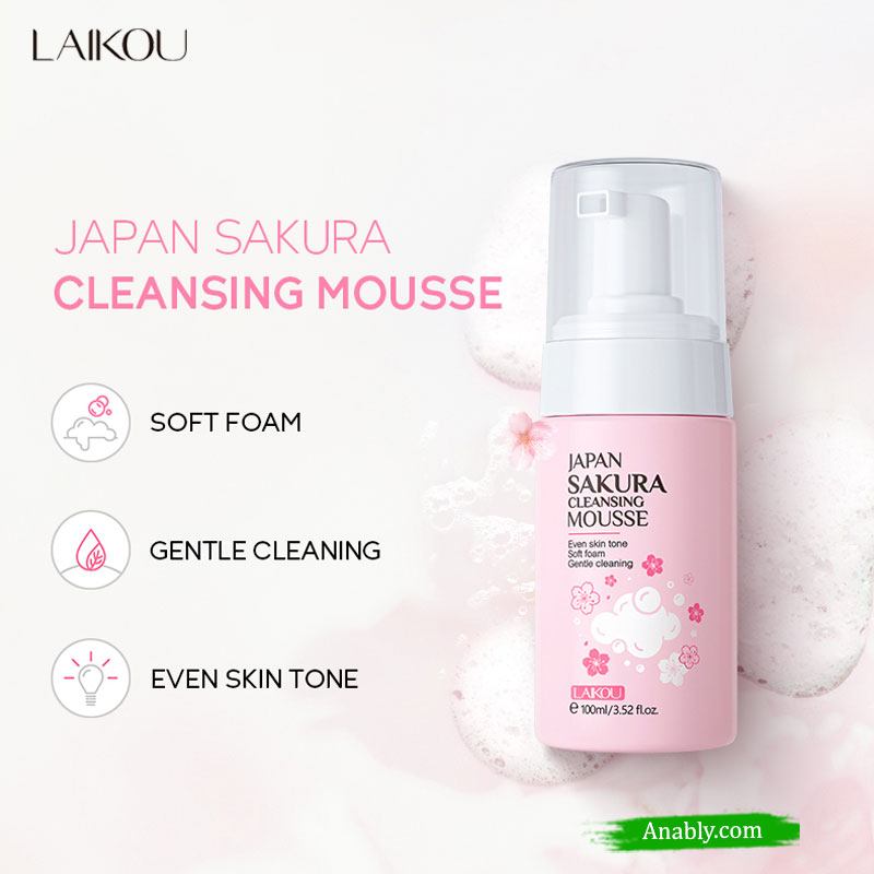 LAIKOU Japan Sakura Cleansing Mousse 100ml - Nourishing Foam Cleanser