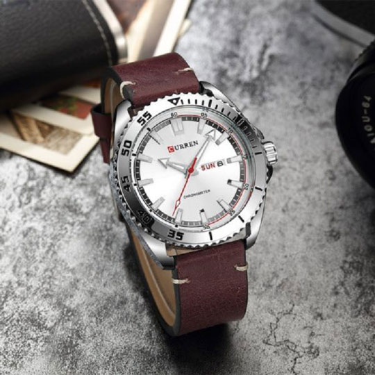 CURREN Leather Watch for Men  sr4