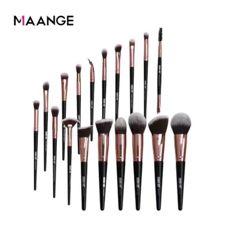 MAANGE Makeup Brushes Set - Black (18Pcs)