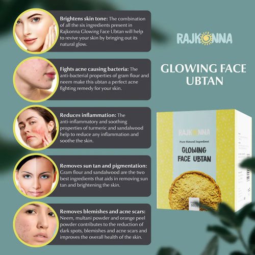 Rajkonna Glowing Face Ubtan - Natural Radiance for Your Skin